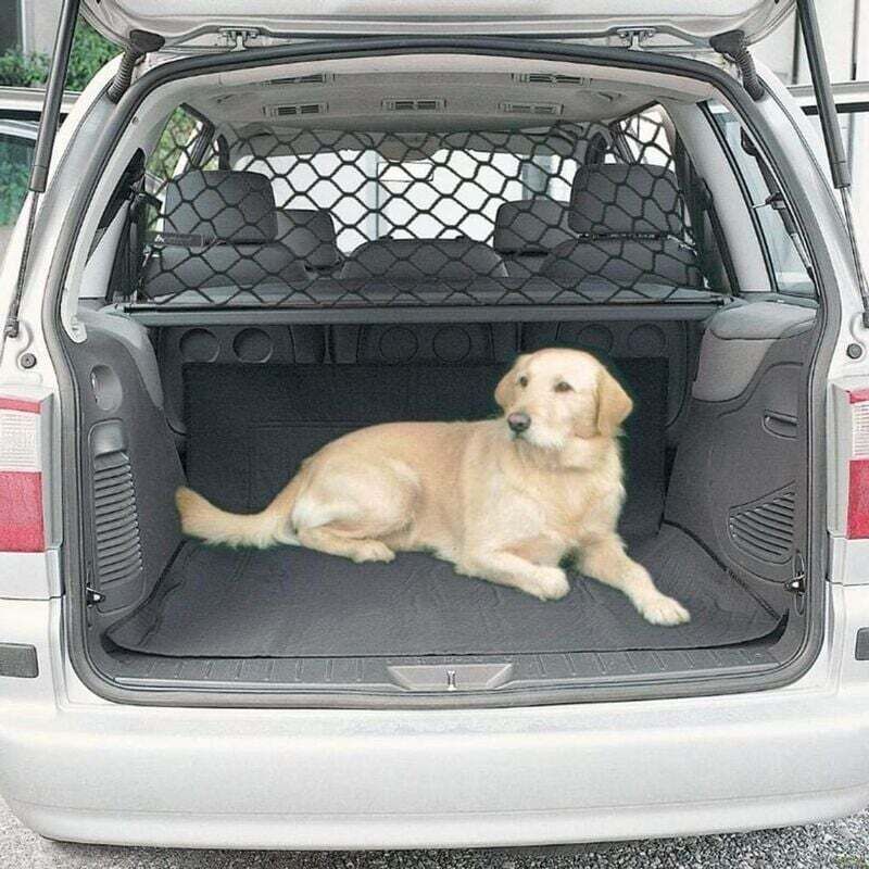 foto del prodotto dpzo rete di sicurezza universale per auto, barriera per animali domestici, rete di separazione per sedile posteriore, 120 x 70 cm