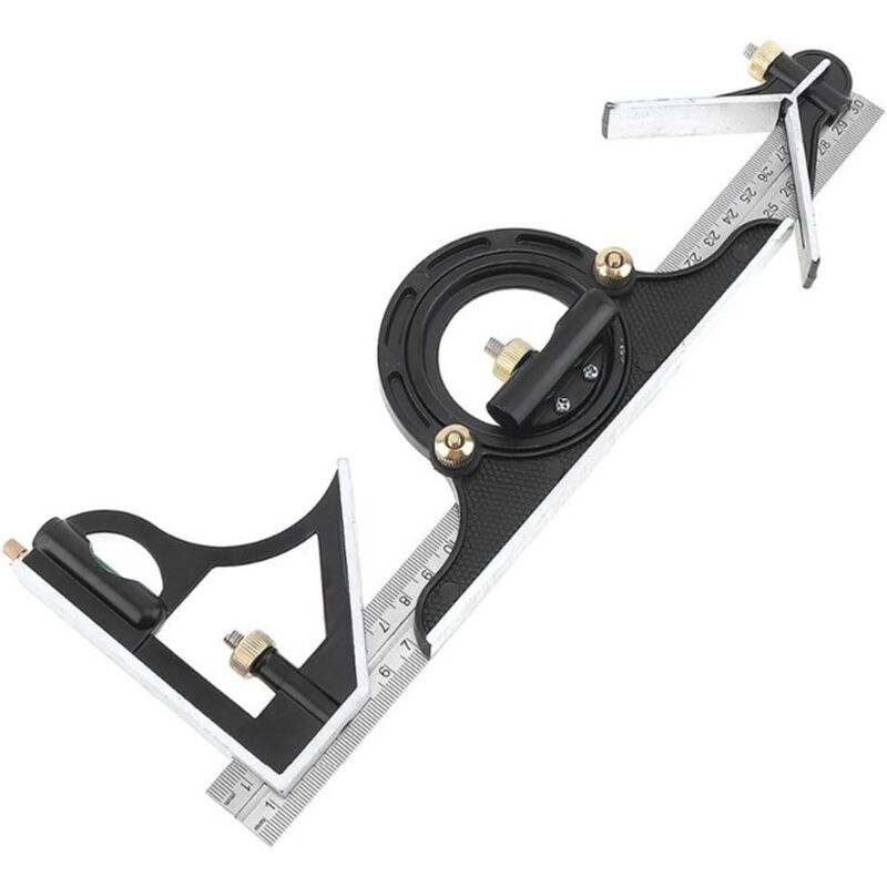 foto del prodotto dpzo righello angolare combinato multifunzionale in acciaio inossidabile da 300 mm