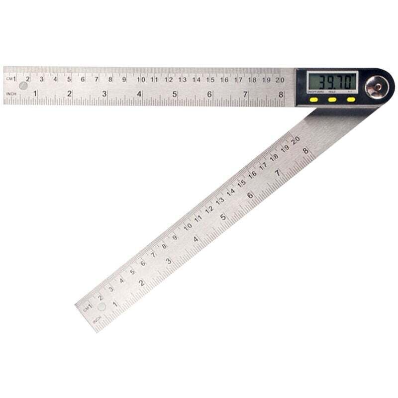 foto del prodotto dpzo righello angolare con display digitale, goniometro elettronico in acciaio inossidabile con batteria, stile one 0 200 mm