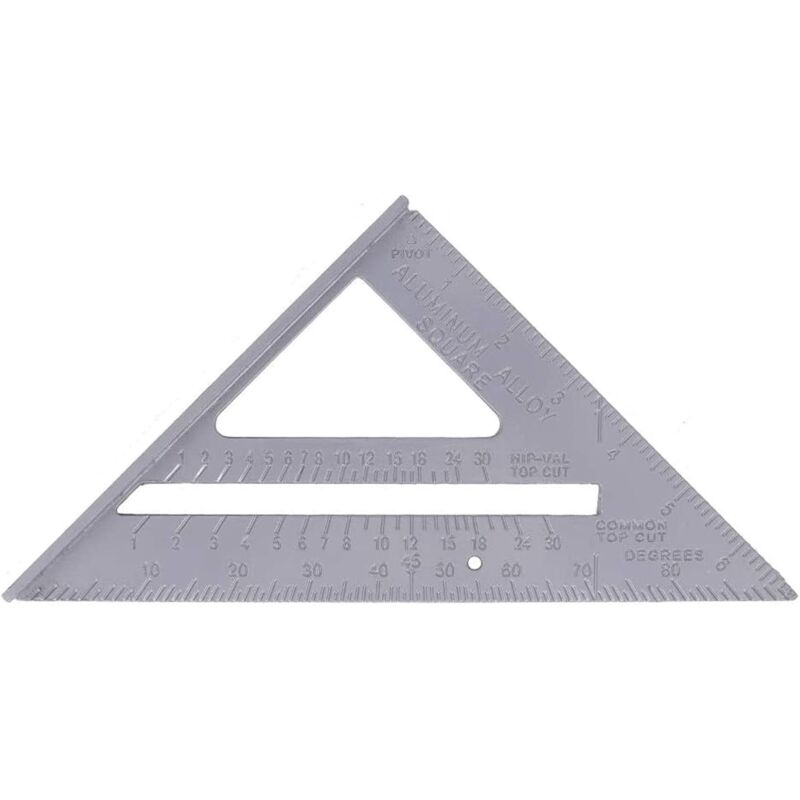 foto del prodotto dpzo righello angolare triangolare da 7 pollici per carpentiere, metallo, 180x180x256 mm argento