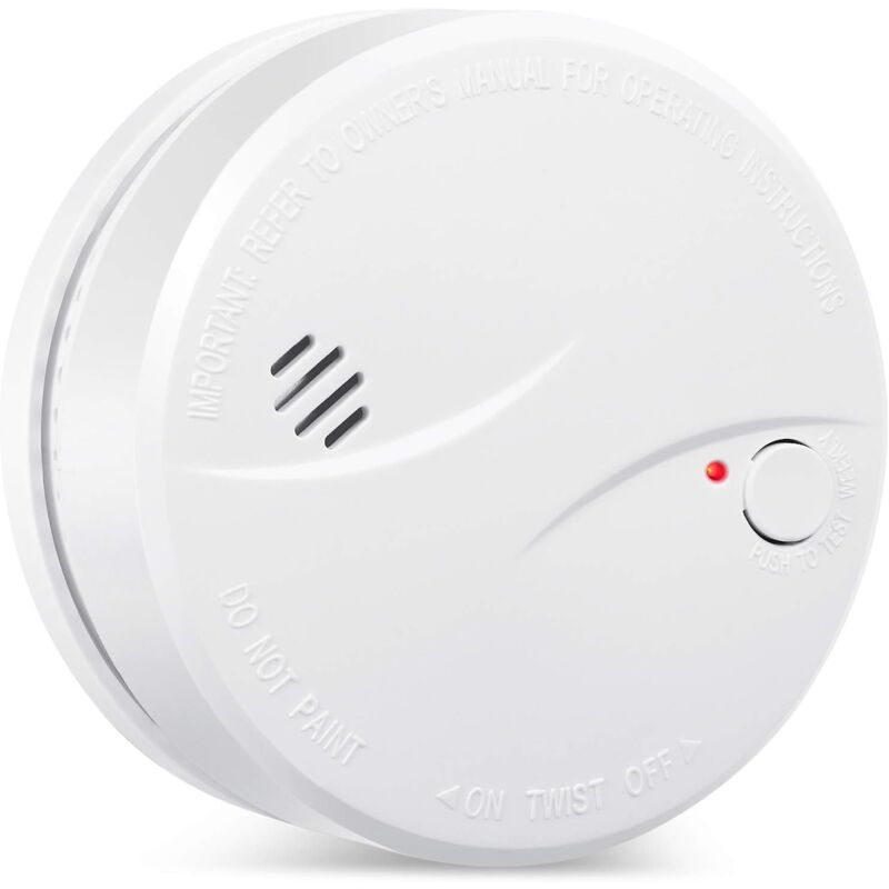 foto del prodotto dpzo rilevatore di fumo wireless con batteria al litio da 10 anni, rilevatore di fumo fotoelettrico en14604, rilevatore di incendio certificato