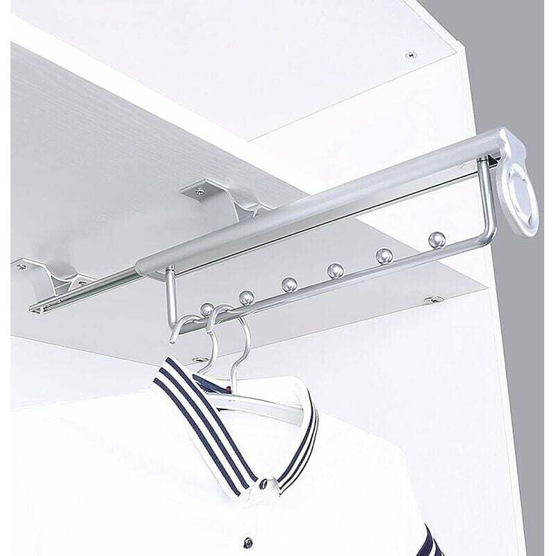 foto del prodotto dpzo robusto appendiabiti estraibile, appendiabiti scorrevole per pantaloni, guardaroba telescopico, asta appendiabiti per guardaroba, t audace