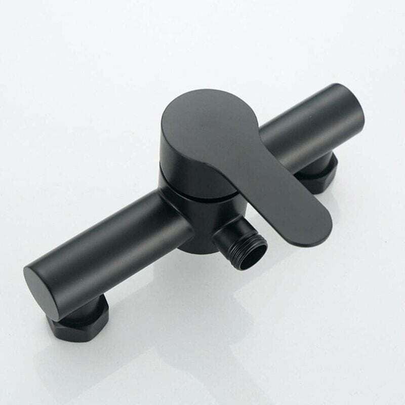 foto del prodotto dpzo rubinetto per doccia da vasca da bagno in acciaio inox nero rubinetto per doccia da vasca da bagno con soffione doccia a parete