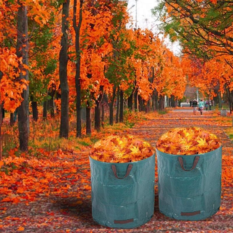 foto del prodotto dpzo sacchi per rifiuti da giardino da 272 litri, resistenti, con coperchio e manici, pieghevoli e riutilizzabili