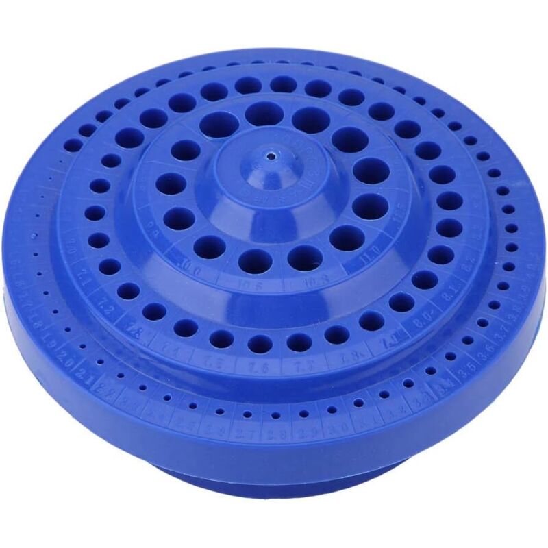 foto del prodotto dpzo scatola portaoggetti per punte da trapano, forma rotonda da 1 a 13 mm, contenitore per utensili da 100 fori