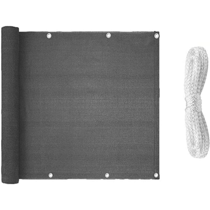 foto del prodotto dpzo schermo per la privacy del balcone, anti uv impermeabile con occhielli e corde, 0,9x5 m