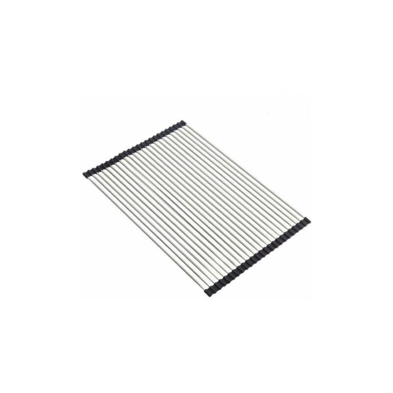 foto del prodotto dpzo scolapiatti arrotolabile, scolapiatti pieghevole 100 senza bpa, ideale per frutta, verdura e piatti, in acciaio inox rivestito in silicone,