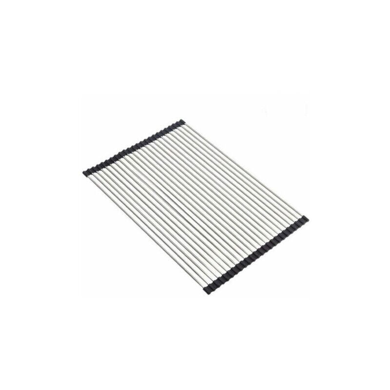 foto del prodotto dpzo scolapiatti arrotolabile, scolapiatti pieghevole in silicone, ideale per frutta e verdura, 47 x 38 cm nero 