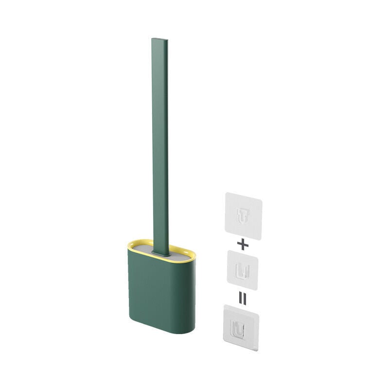 foto del prodotto dpzo scopino per wc in silicone con supporto scopino per wc antibatterico da appendere scopino per wc per bagno verde