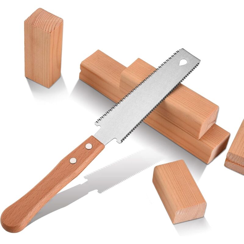 foto del prodotto dpzo sega giapponese piccola sega per legno, lama flessibile da 6 a doppio taglio manuale, hobby, fai da te, affilata e leggera sega da
