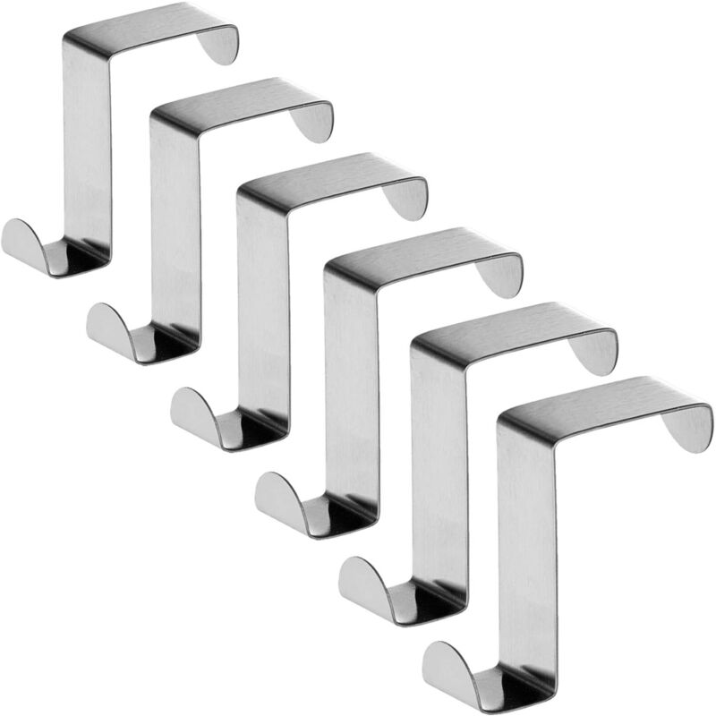 foto del prodotto dpzo seger 6 ganci sopraporta in acciaio inox reversibili per porte e armadi standard fino a 5 kg