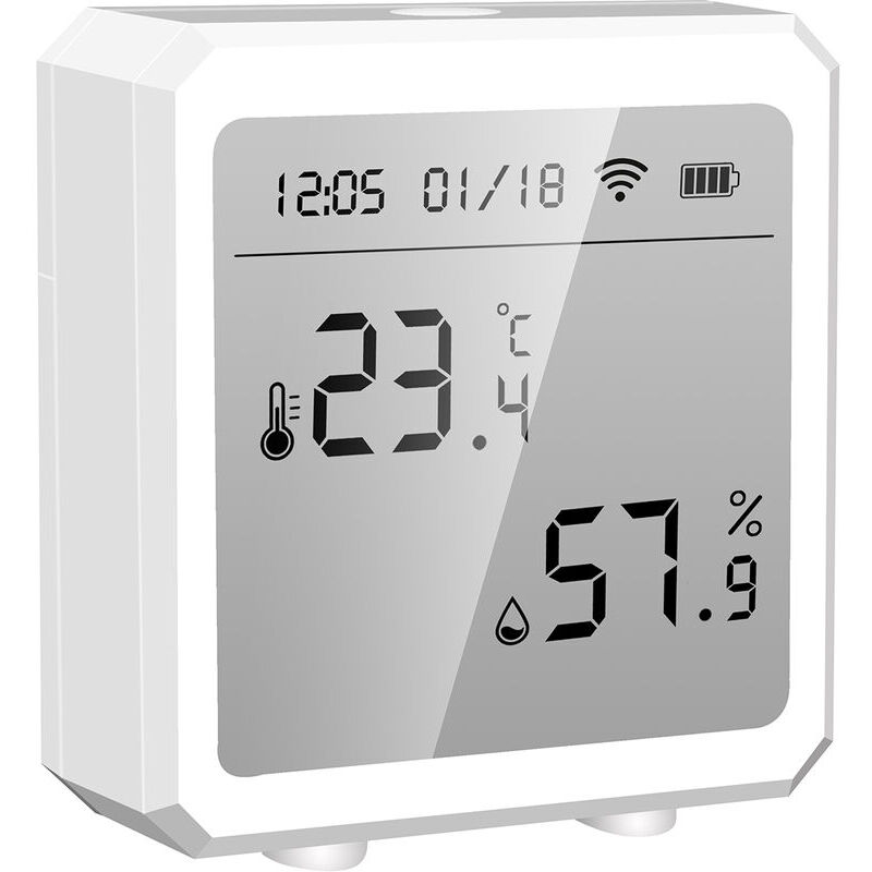foto del prodotto dpzo sensore di umidit e temperatura tuya smart wifi, igrometro per interni, termometro, telecomando app con display lcd, sensore t h 