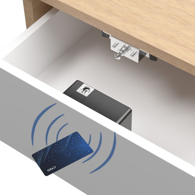 foto del prodotto dpzo serratura elettronica per armadietto fai da te nascosta per armadietto in legno, cassetto, armadietto, chiusura di sicurezza, con 1 scheda