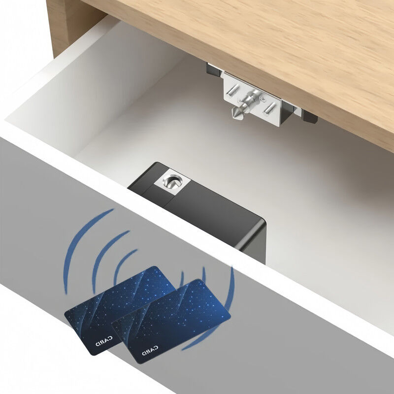 foto del prodotto dpzo serratura intelligente per cassetti con 2 schede rfid serratura elettronica fai da te nascosta per armadietti in legno, cassetti, armadi,