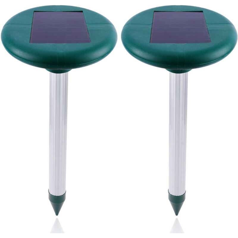 foto del prodotto dpzo set di 2 repellenti solari per giardino, anti talpe e topi elettronici ad ultrasuoni, impermeabili