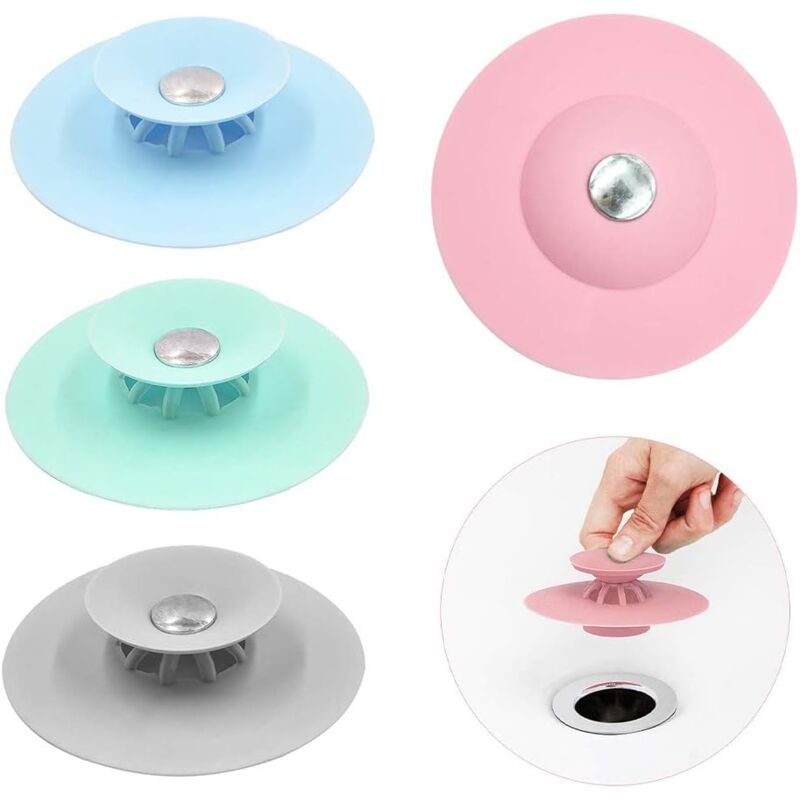 foto del prodotto dpzo set di 4 tappi di scarico per vasca in silicone