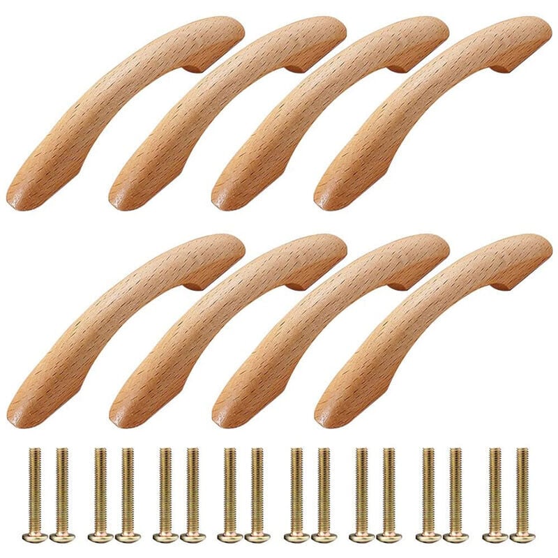 foto del prodotto dpzo set di 8 maniglie per cassetti in legno da 96 mm con viti per cassettiere, armadi, porte