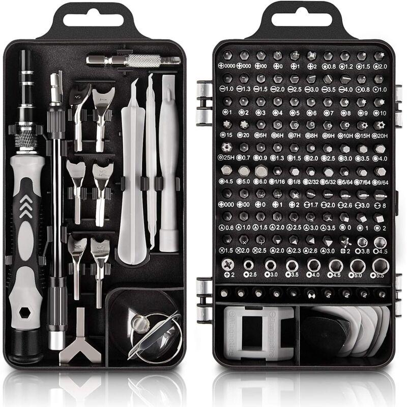 foto del prodotto dpzo set di cacciaviti di precisione 135 in 1, strumento di riparazione con kit magnetico per computer
