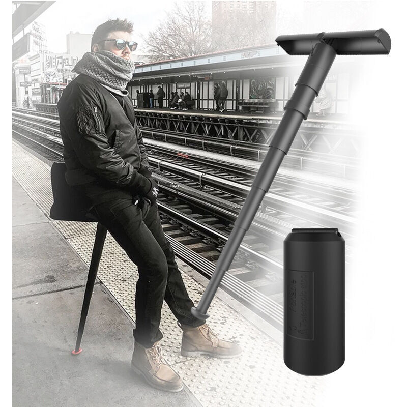 foto del prodotto dpzo sgabello pieghevole portatile, portata massima 200 kg, altezza regolabile, sgabello telescopico per attivit all aperto, viaggi, picnic,