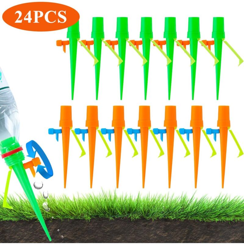 foto del prodotto dpzo sistema di irrigazione a goccia automatico regolabile, sistema di irrigazione da 24 pezzi per bonsai, giardinaggio interno ed esterno