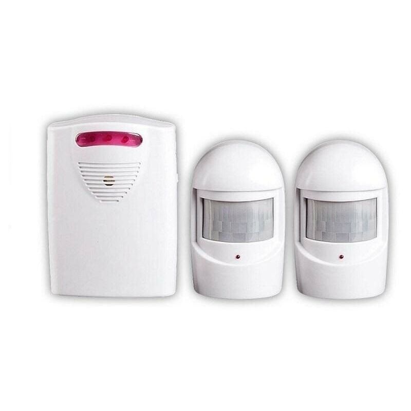 foto del prodotto dpzo sistemi di allarme di sicurezza, 1 ricevitore e 2 rilevatori di movimento pir resistenti alle intemperie per cortile garage fienile, kit