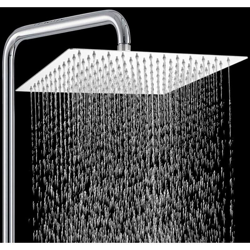 immagine 0 del prodotto dpzo soffione doccia in acciaio inox 304, alta pressione con 144 getti in silicone, risparmio idrico, quadrato