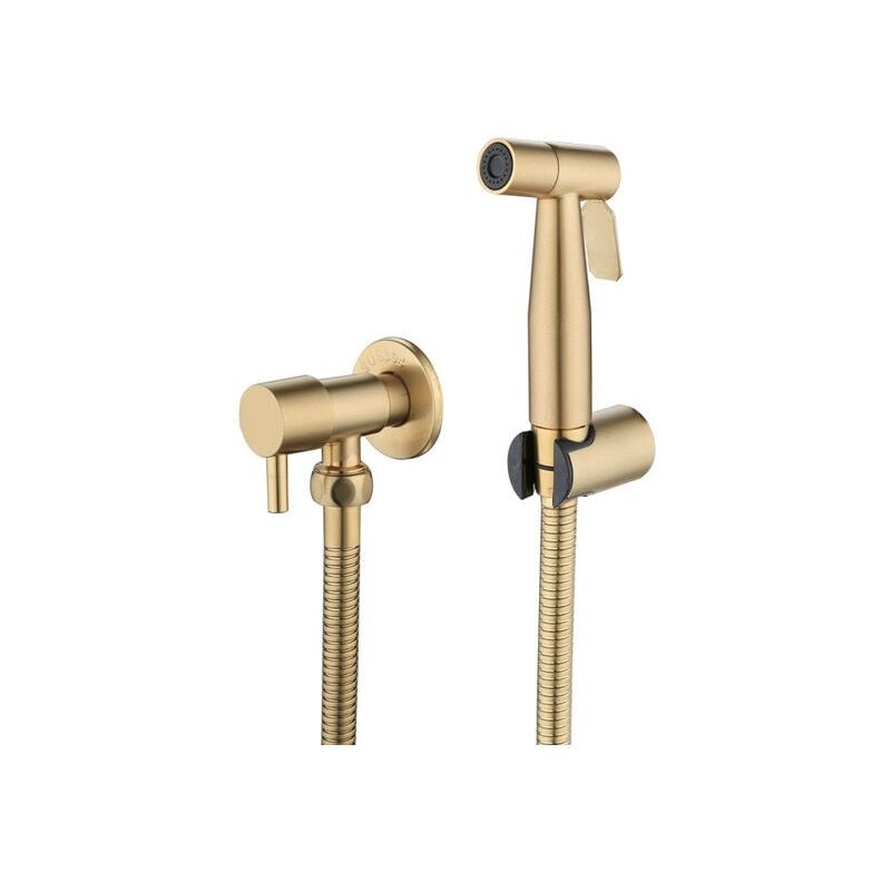 foto del prodotto dpzo spruzzatore per bidet in acciaio inossidabile, kit spruzzatore per bidet, spruzzatore per rubinetto oro 