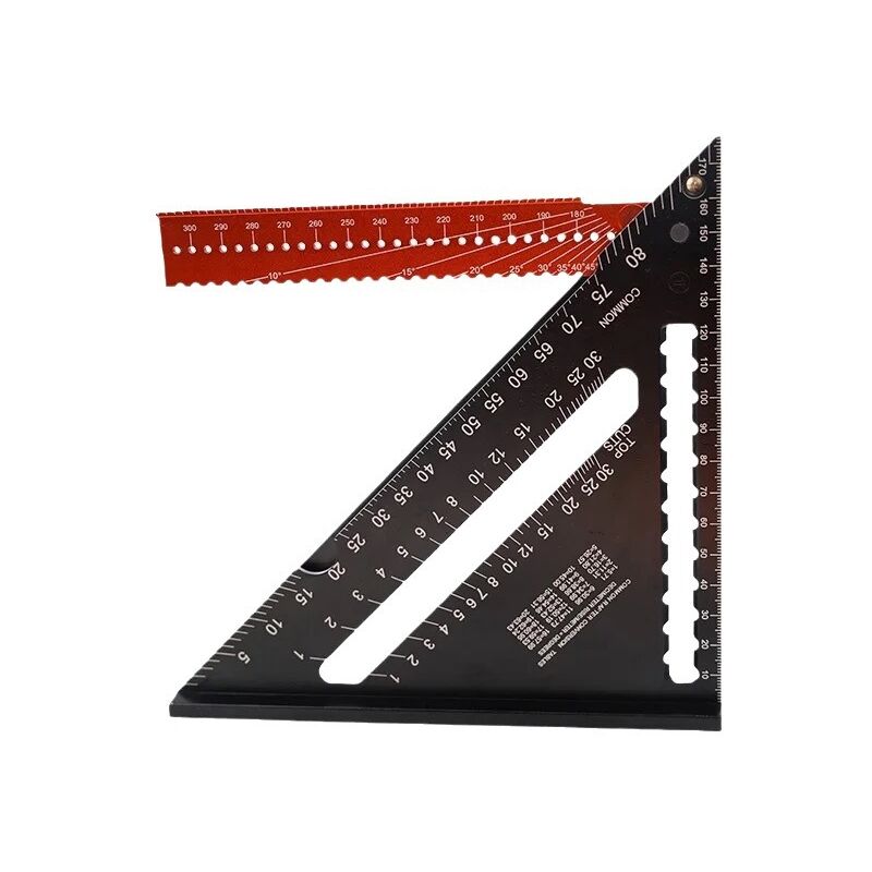 foto del prodotto dpzo squadra da carpentiere in metallo, alluminio, pieghevole, triangolo, righello, squadra combinata, 310 mm, multifunzione, triangolo, squadra,