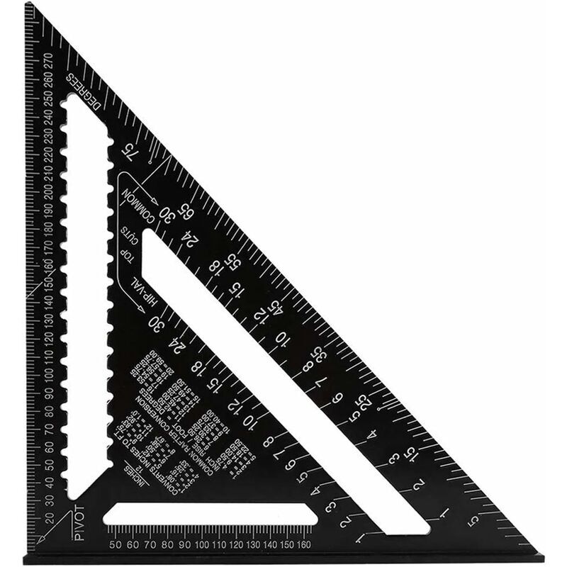 foto del prodotto dpzo squadra triangolare metrica professionale, squadra da carpentiere ad alta precisione da 30 cm 300 mm, righello angolare per carpenteria in