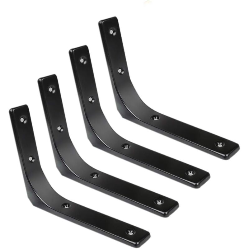 foto del prodotto dpzo staffe di montaggio a parete, supporto angolare in metallo, 150 mm x 200 mm, finitura nero lucido