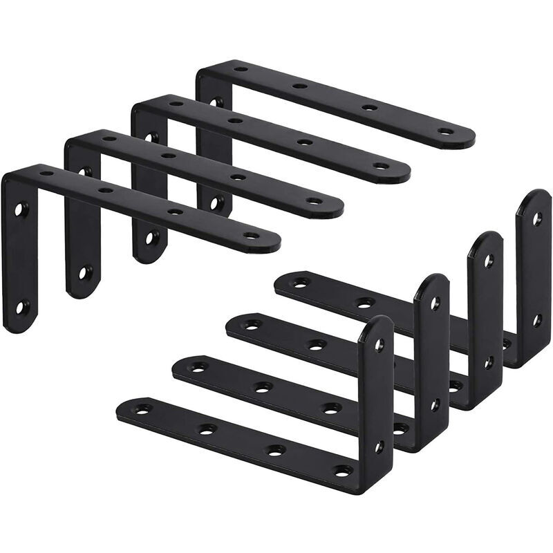foto del prodotto dpzo staffe di supporto per mensole da parete in ferro, staffe a l per cucina e camera da letto 125 x 75 x 3 mm 