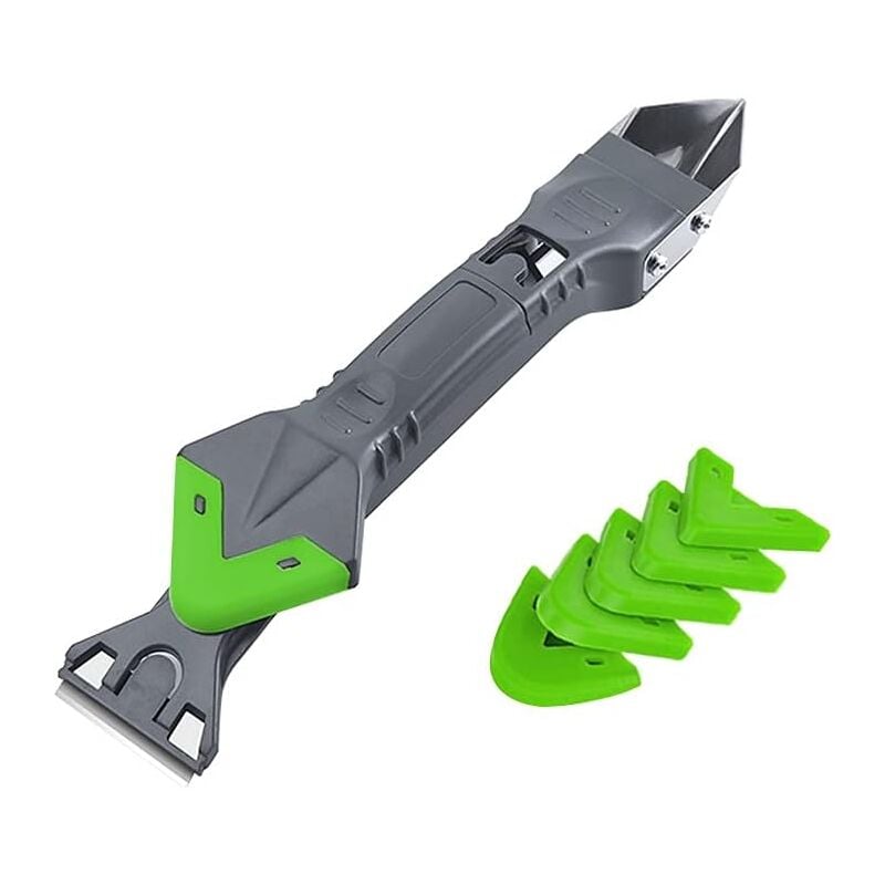 foto del prodotto dpzo strumenti per calafataggio in silicone, kit per calafataggio in silicone 5 in 1, raschietto lisciante per sigillante in silicone, rimozione