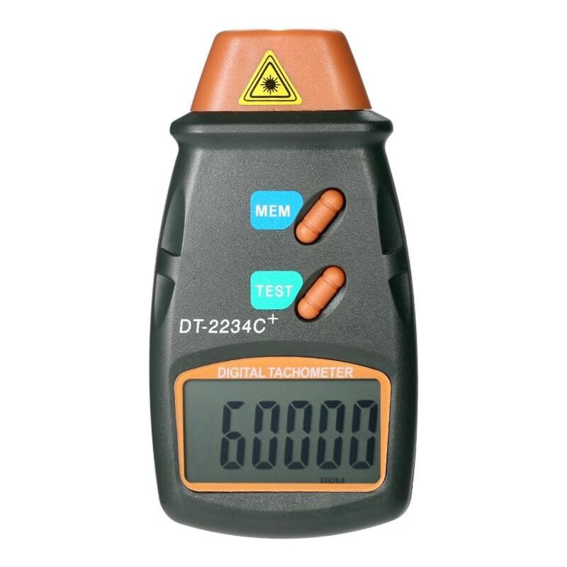 foto del prodotto dpzo tachimetro laser digitale portatile, tachimetro senza contatto, gamma 2,5 giri min 99,999 giri min, display lcd a 3 bande