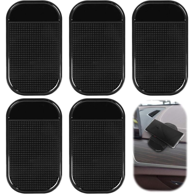 foto del prodotto dpzo tappetino antiscivolo per auto, 5 pezzi, supporto antiscivolo per telefono sul cruscotto