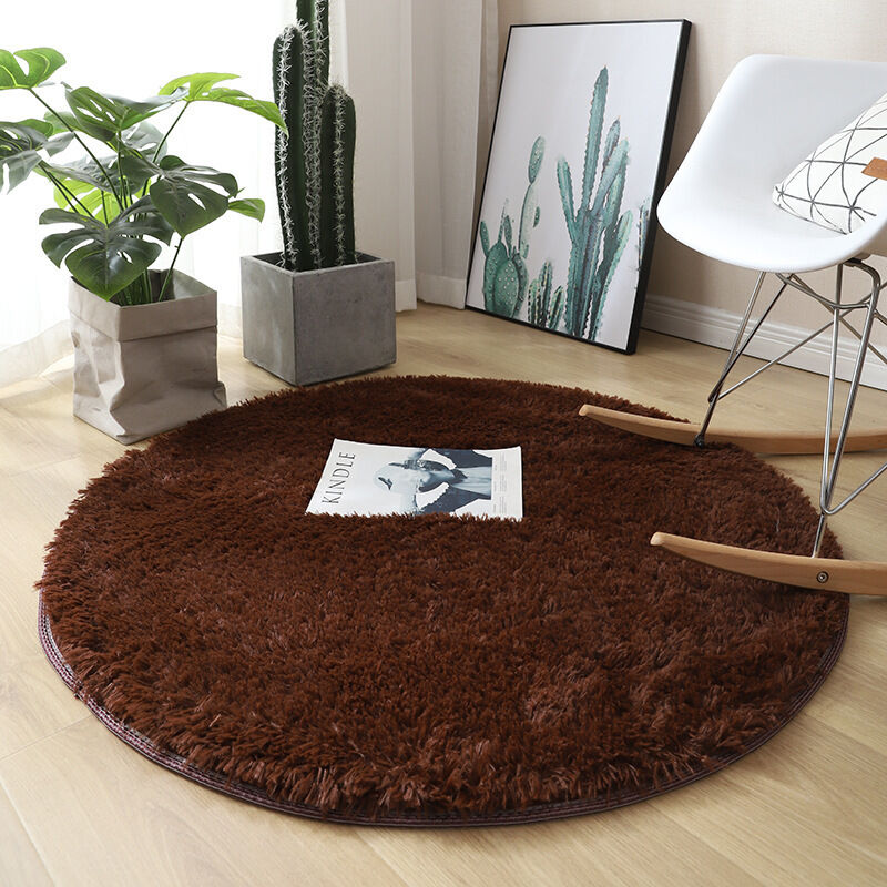 foto del prodotto dpzo tappeto rotondo shaggy, 120 cm x 120 cm, moderno, per soggiorno, camera da letto, sala da pranzo o cameretta dei bambini, comodo tappetino