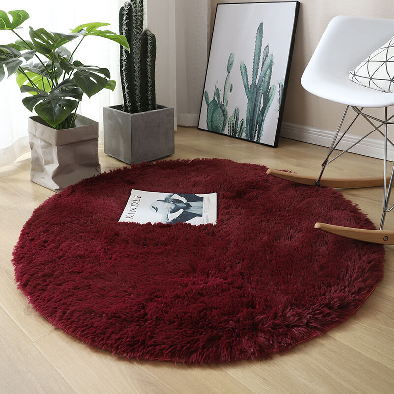 foto del prodotto dpzo tappeto rotondo shaggy, 120 cm x 120 cm, moderno, per soggiorno, camera da letto, sala da pranzo o cameretta dei bambini, comodo tappetino