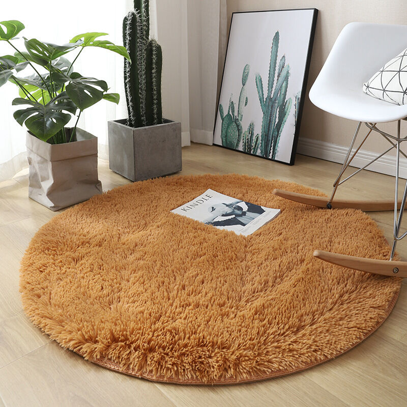 foto del prodotto dpzo tappeto rotondo shaggy, 120 cm x 120 cm, moderno, per soggiorno, camera da letto, sala da pranzo o cameretta dei bambini, comodo tappetino