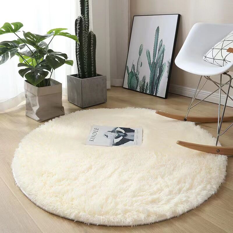foto del prodotto dpzo tappeto rotondo shaggy, 120 cm x 120 cm, moderno, per soggiorno, camera da letto, sala da pranzo o cameretta dei bambini, comodo tappetino