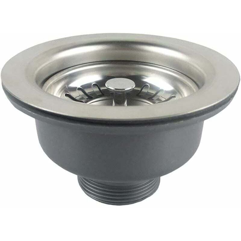 foto del prodotto dpzo tappo lavello senza troppo pieno in acciaio inox 114 mm 1 , acciaio inox abs, tappo cestello