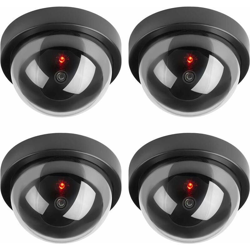 foto del prodotto dpzo telecamere finte, telecamera di sicurezza cctv a cupola con luce led lampeggiante per aziende, negozi, casa, uso interno ed esterno