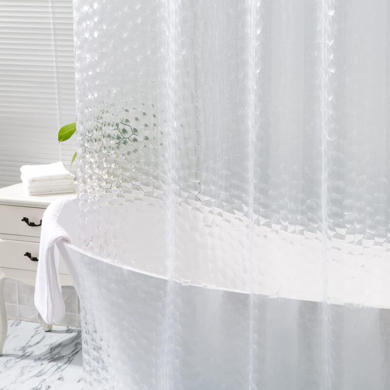foto del prodotto dpzo tenda da doccia 180x200 cm con calamita in basso, tenda da bagno semitrasparente impermeabile antimuffa con motivo 3d