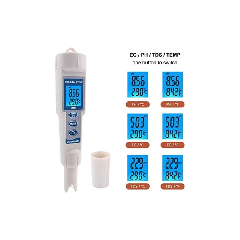 foto del prodotto dpzo tester di qualit dell acqua ec tds ph temp impermeabile 4 in 1 per piscine con acqua potabile