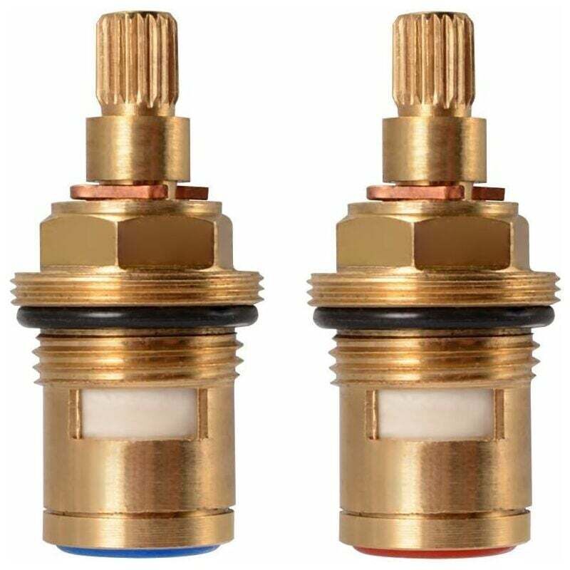 foto del prodotto dpzo testina a disco in ceramica, coppia di cartucce ceramiche di ricambio universali per rubinetto, 1 2 quarto di giro 20 tacche x 50 mm