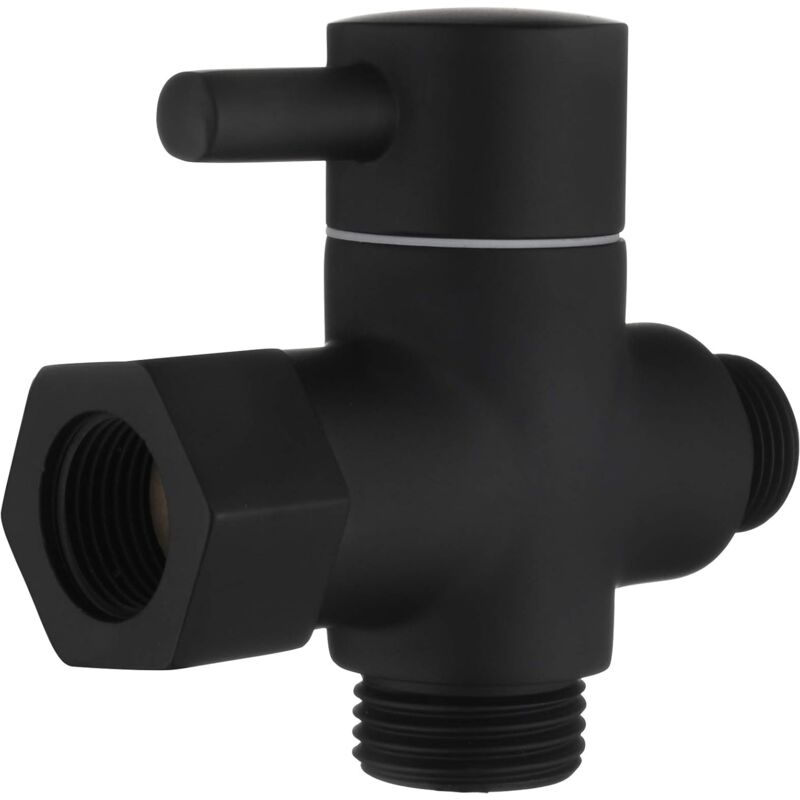foto del prodotto dpzo valvola di intercettazione deviatrice in ottone a 3 vie, adattatore da 3 8 a 12 17 per linea dell acqua del wc, nera