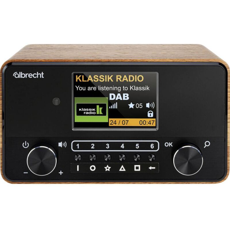 foto del prodotto dr 866 radio da tavolo dab , fm aux, bluetooth, dab , fm tasti tattili , parlante, funzione allarme noce albrecht