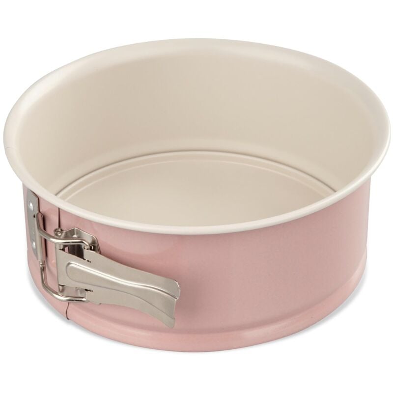 foto del prodotto dr.oetker stampo apribile in acciaio rivestito con ceramica rinforzata 18cmx8, linea retr , colore panna, quantit 1 pezzo, rosa creme, 18 cm