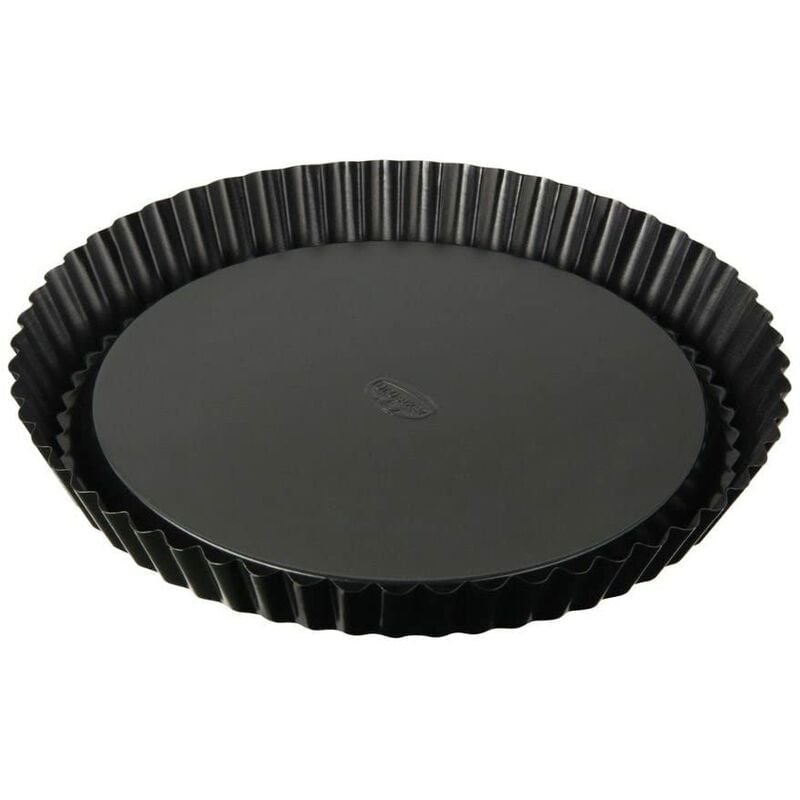foto del prodotto dr oetker stampo per crostata furbo 28 x 3,5 cm in acciaio carbon steel con rivestimento in antiaderente classic, fondo liscio per crostate, quiche