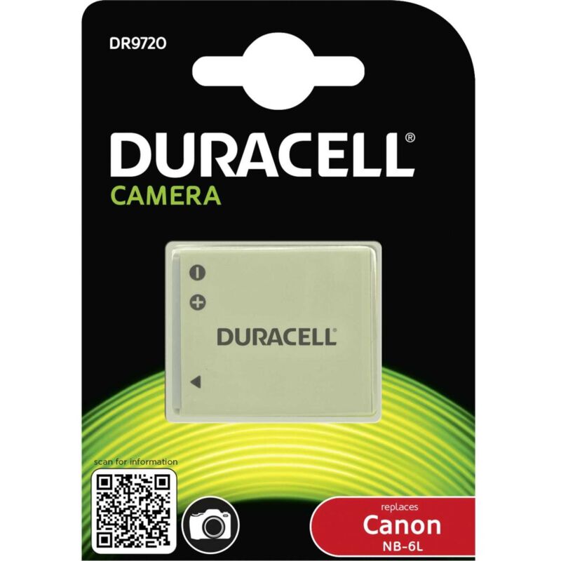 foto del prodotto dr9720 batteria li ion 700 mah nero per canon powershot d20, n, sx170, sx260, sx270, sx280, sx500, sx510, sx600, sx700 duracell
