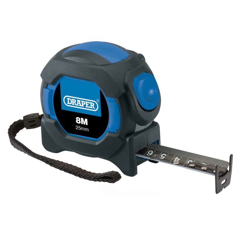 foto del prodotto draper 04771 nastro di misurazione con blocco automatico, 8 m, 25 mm, blu e nero, taglia unica