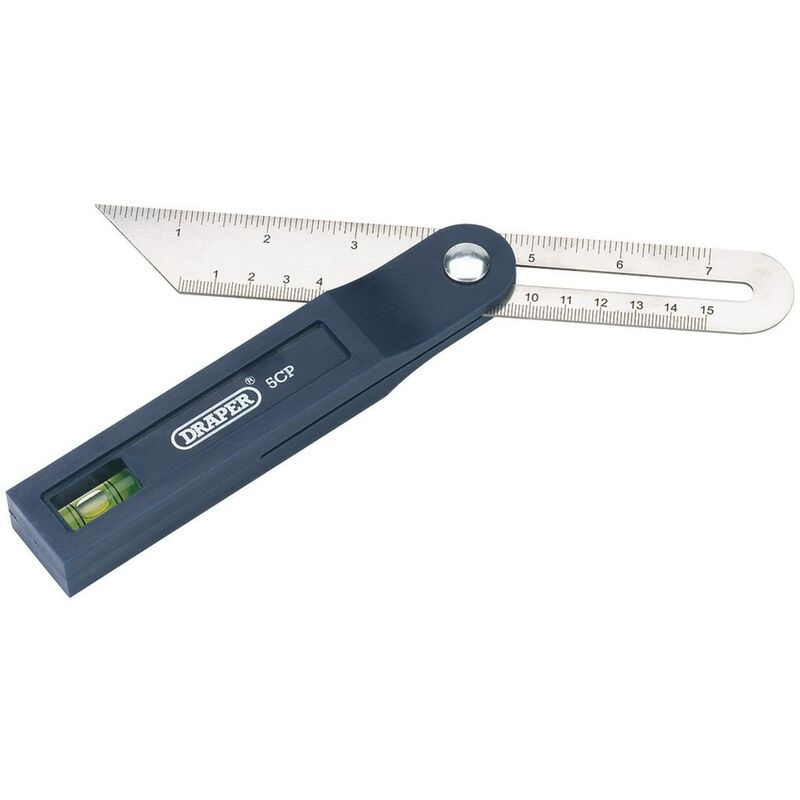 foto del prodotto draper 36330 falsa squadra regolabile con livella a bolla d aria, 200 mm